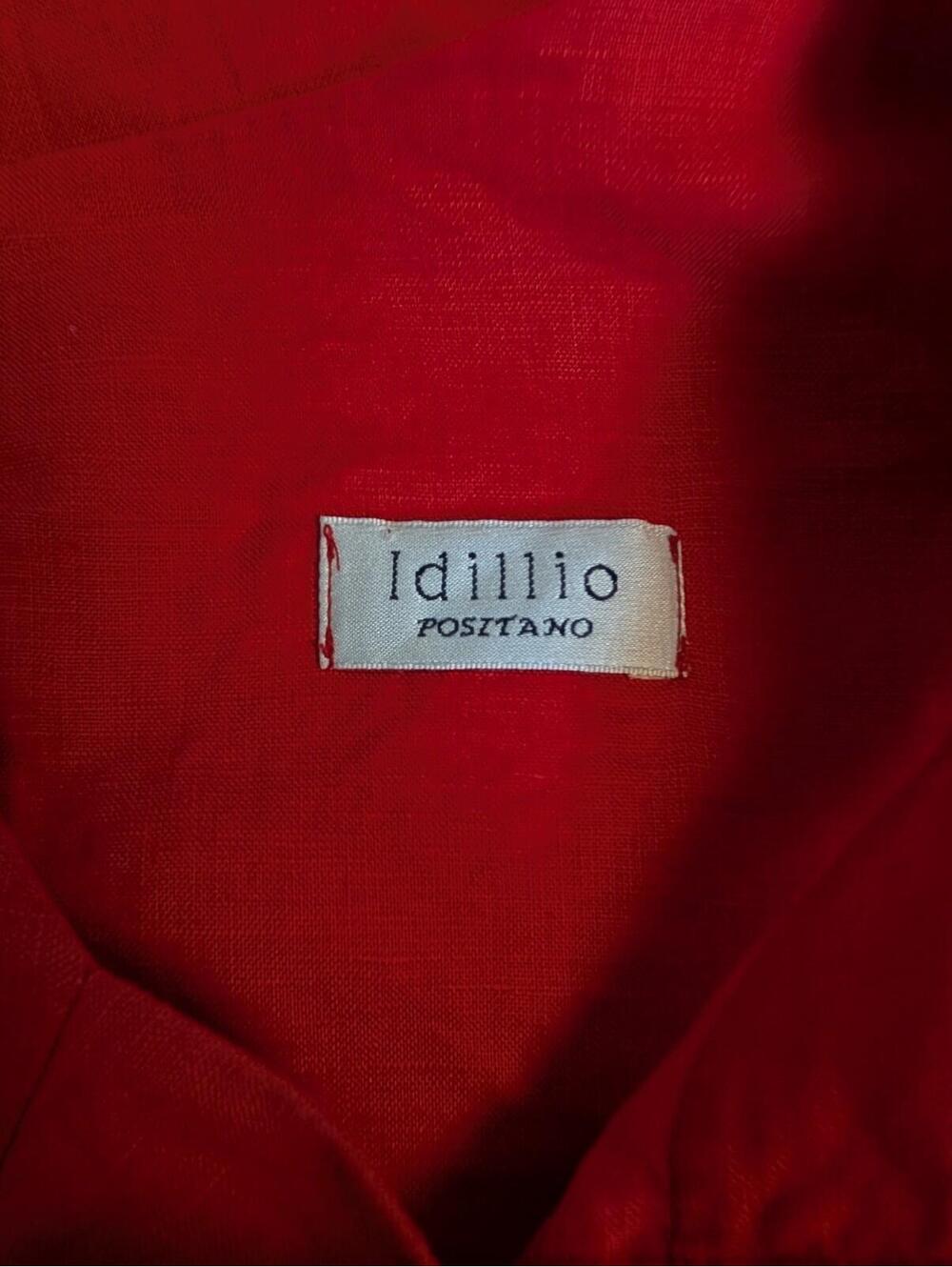 Resortwear Vibes Idillio Positano Red Linen Tiered Shift Dress Italy M - Picture 4 of 6